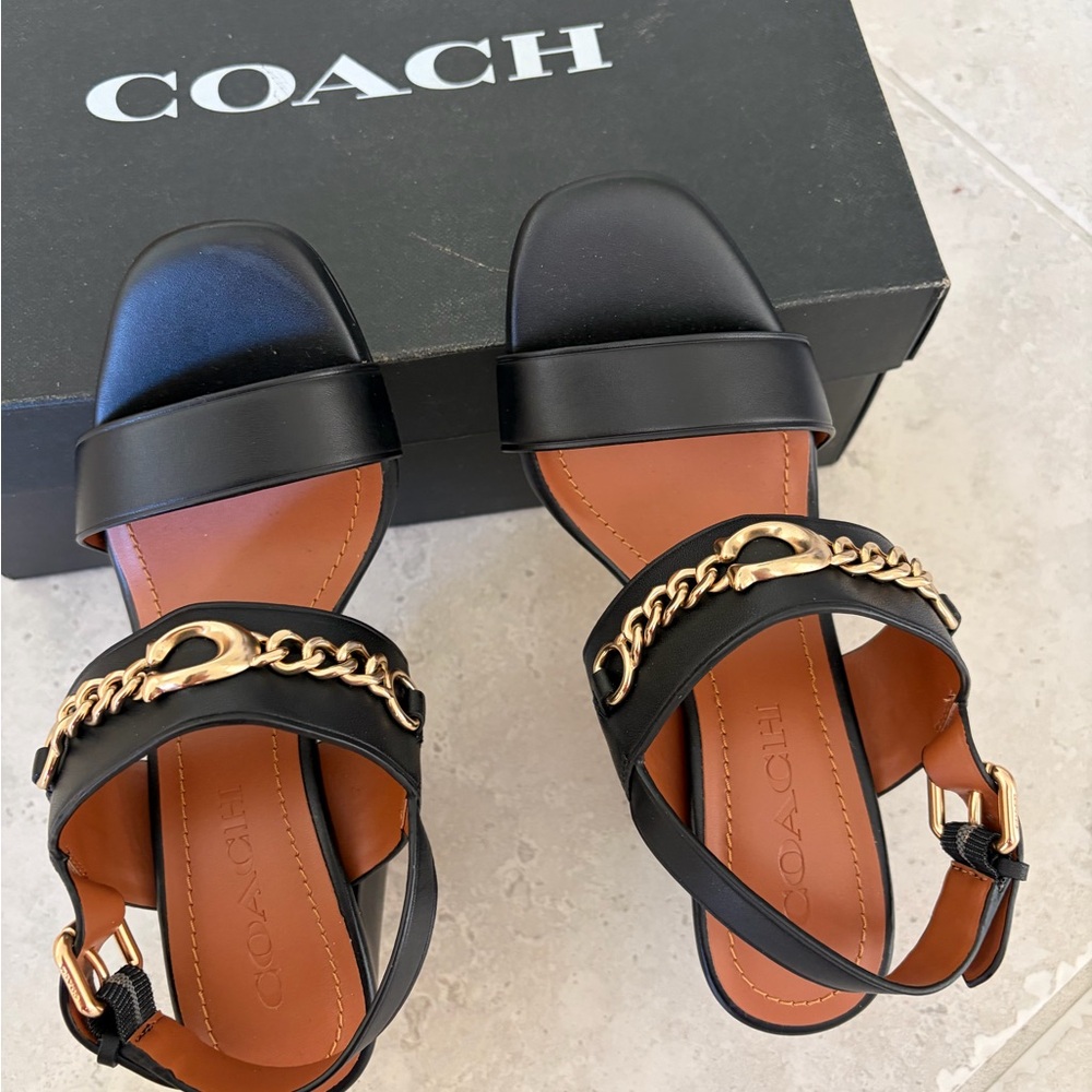 Brand New COACH MARI LEATHER SANDAL, Size 5.5 - Picture 14 of 16